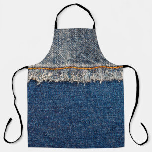 Delantal Costillas rectas con hilo naranja en cueros blanqu