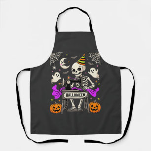 Delantal Costura de Halloween Esqueleto Espeluznante Fantas