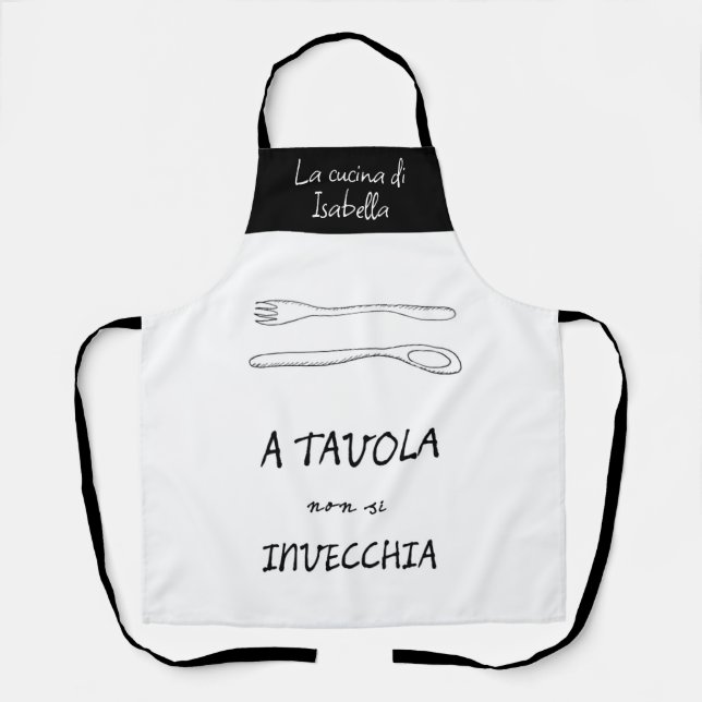 Delantal Cotización de horquilla de cocina italiana elegant (Anverso)
