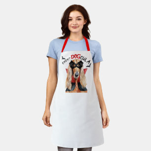Delantal Count DOGcula Afghan Hound Dog Funny Halloween