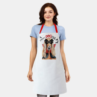 Delantal Count DOGcula Afghan Hound Dog Funny Halloween