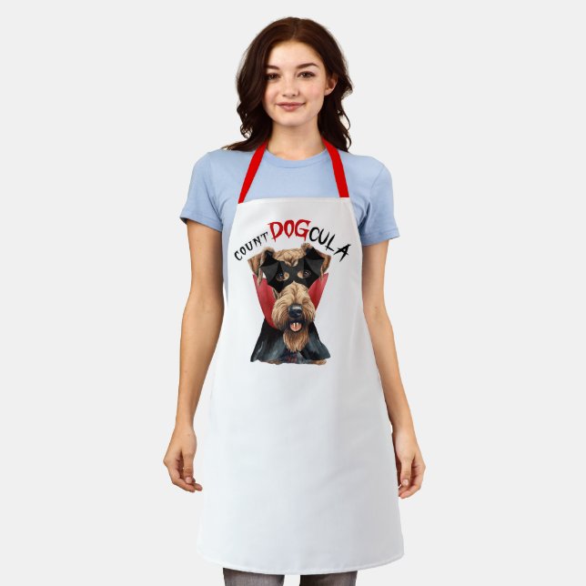 Delantal Count DOGcula Airedale Terrier Funny Halloween (Gastado)