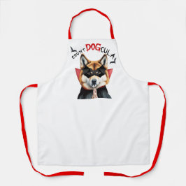 Delantal Count DOGcula Akita Dog Halloween divertido