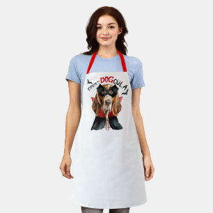 Delantal Count DOGcula Basset Hound Dog Funny Halloween
