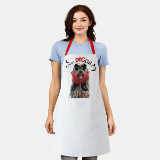 Delantal Count DOGcula Bergamasco Dog Funny Halloween