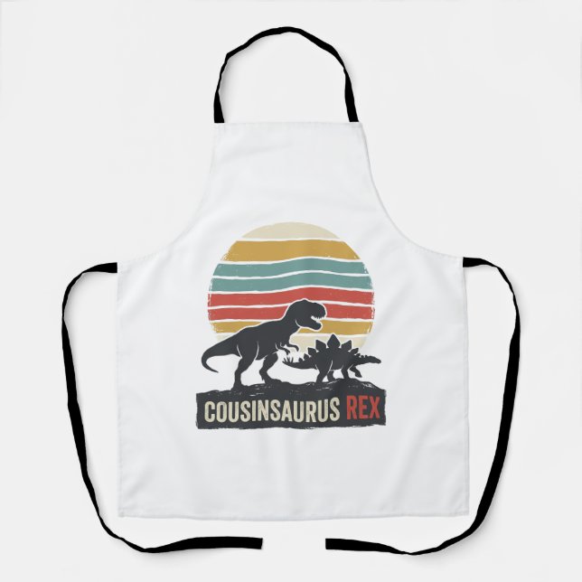 Delantal Cousinsaurus Rex Camiseta Divertida de Dinosaurio  (Anverso)
