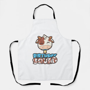 Delantal Cow Birday Squad Cattleman Farmer Tema Bday Par