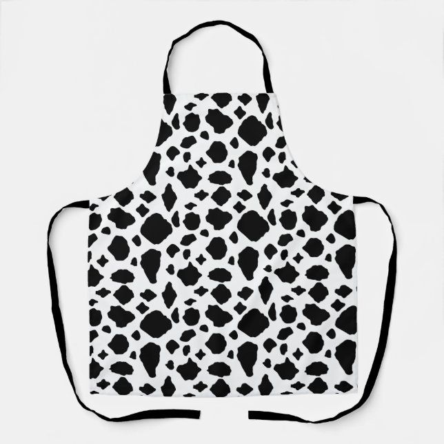 Delantal Cow Pattern Country Black and White (Anverso)