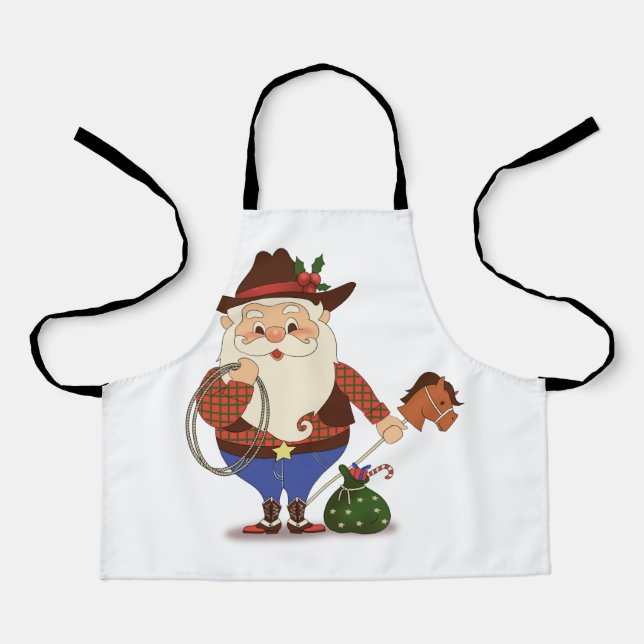 Delantal Cowboy Santa Claus (Anverso)