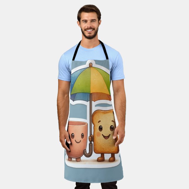 Delantal Cozy Morning Duo ☕🍞 (Gastado)