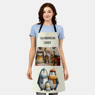Delantal Cozy Winter Penguin Family