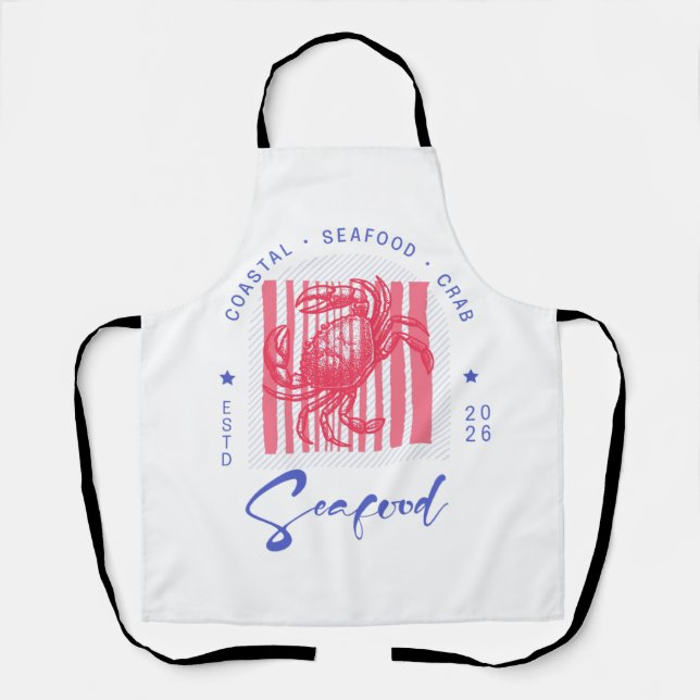 Delantal Crab Seafood Beach Coastal  (Anverso)