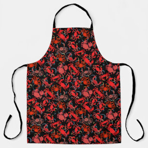 Delantal Crabs Patternx4 Black BG