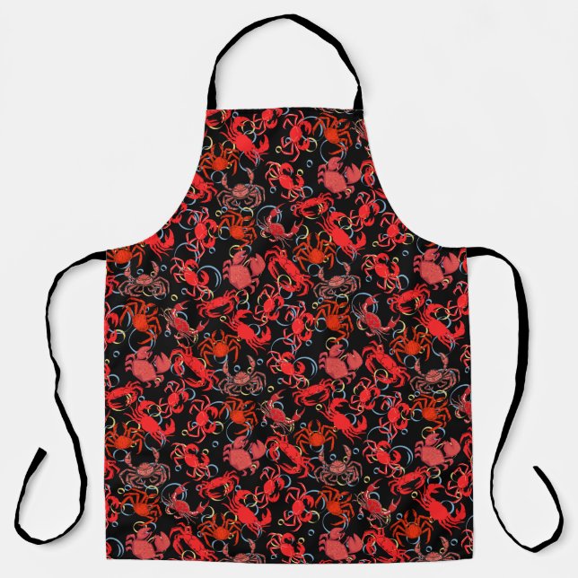 Delantal Crabs Patternx4 Black BG (Anverso)