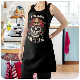 Delantal Cráneo de Bombero Personalizado Departamento de Bo