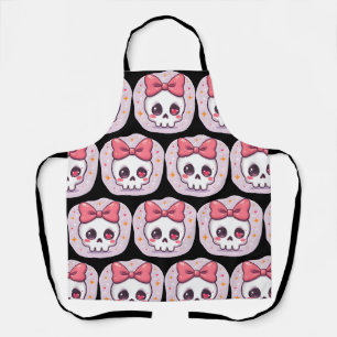 Delantal Cráneo de Goth Pastel con Lazo