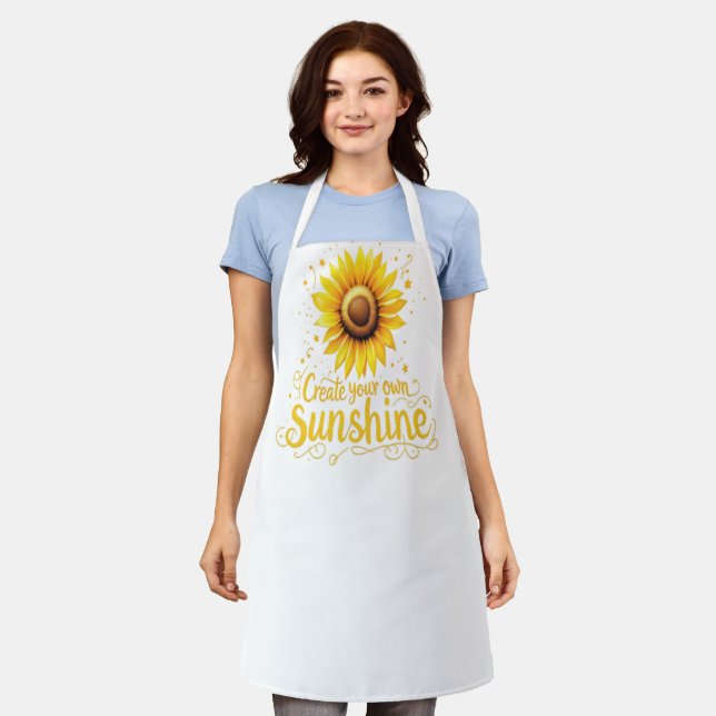 Delantal Crea tu propio sol - Girasol Motivador (Gastado)