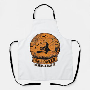 Delantal Creador de béisbol de Halloween Bruja voladora Lun