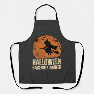 Delantal Creador de béisbol de Halloween Gráfico de bruja v
