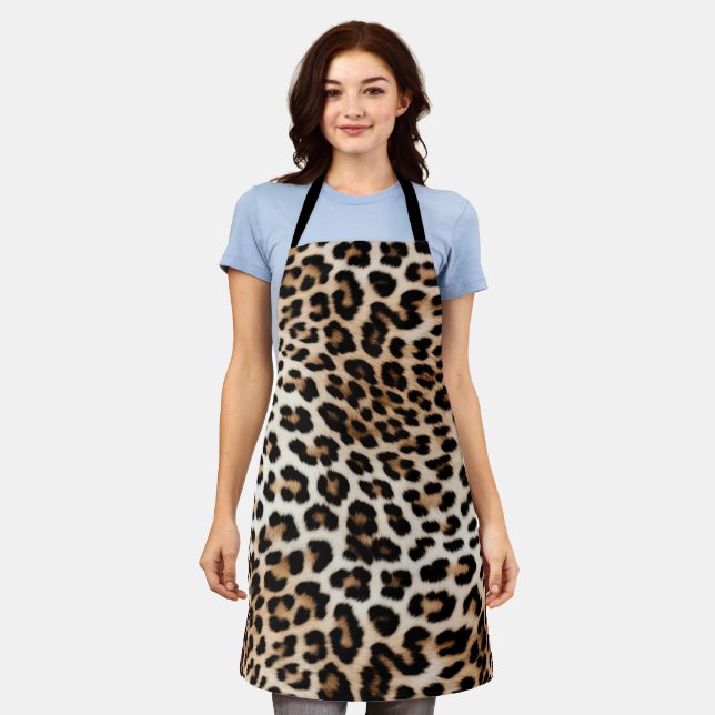Delantal Cream Black Leopard Print (Gastado)