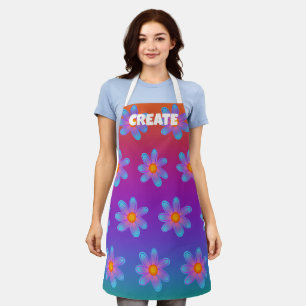 Delantal CREAR Apron con flores de arcoiris