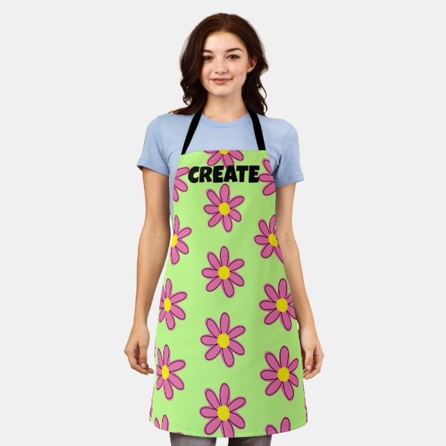 Delantal CREAR Apron con flores divertidas (Gastado)