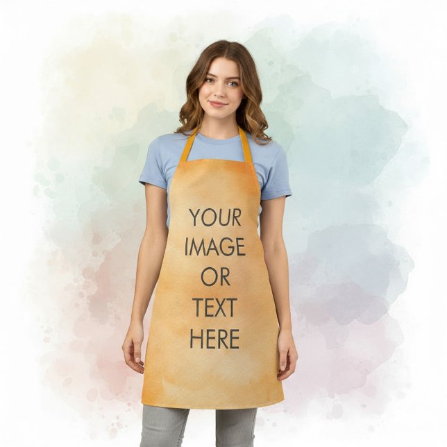 Delantal Crear su propio naranja de acuarela de texto Apron (Your Own text watercolour orange Apron.)