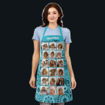 Delantal Crear un Collage de fotos gracioso con 18 fotos az<br><div class="desc">Usa tus fotos o fotos favoritas para hacer un toque divertido para compartir con tus amigos. Esta rejilla moderna se imprime al otro lado del frente para obtener una presentación única y atractiva de sus fotos. El tipo de letra moderno se puede utilizar para agregar un nombre o evento.</div>