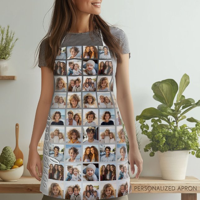 Delantal Crear un Collage de fotos Personalizado con 18 fot (Personalized Apron)