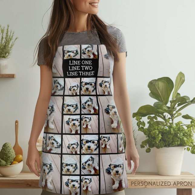 Delantal Crear un Collage de fotos Personalizado con 8 foto (Personalized Apron)