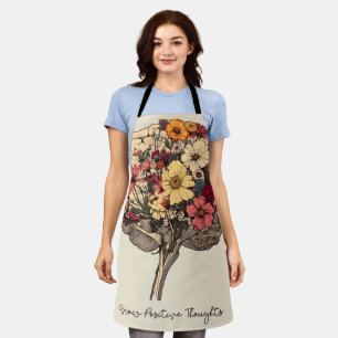 Delantal Crece pensamientos positivos camiseta estilo flora