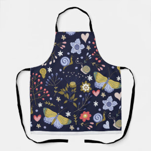 Delantal Crecer Flores Positivas Y Mariposa Colorida