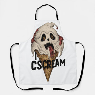 Delantal Crema de hielo fantasma espeluznante "I CSCREAM"