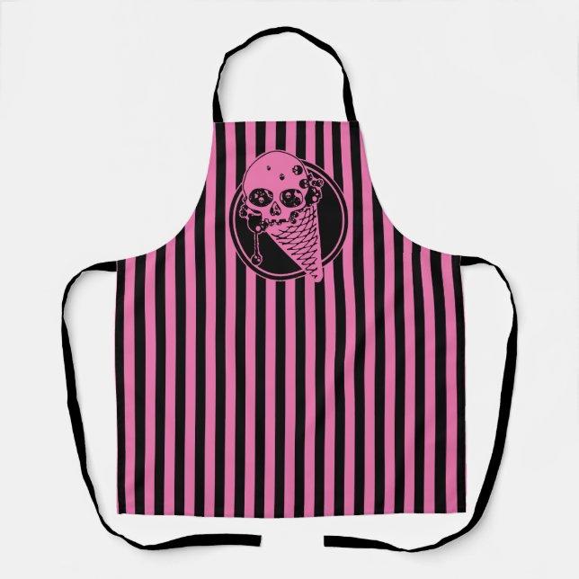 Delantal Crema de hielo rosado malvado Cone Apron (Anverso)