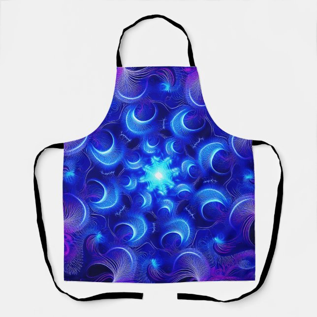 Delantal Crescent Moon Blue Fractals (Anverso)