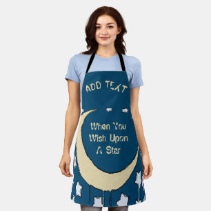 Delantal Crescent Moon Personalizado Diseño agregar texto,