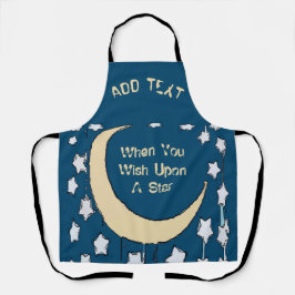 Delantal Crescent Moon Personalizado Diseño agregar texto,