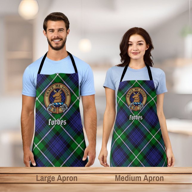 Delantal Crest del clan Forbes sobre tartán (Subido por el creador)