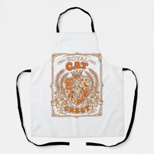 Delantal Crestal Real Gato Heráldica Escudo de Armas Vintag