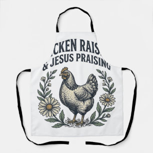 Delantal Crianza de pollos y alabanza a Jesús vintage galli