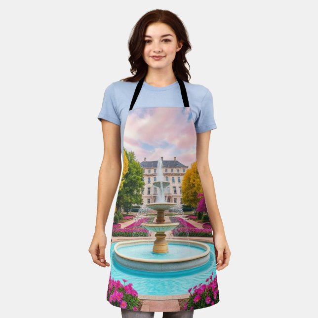 Delantal Crimson Garden Delight - Fuente Floral (Gastado)