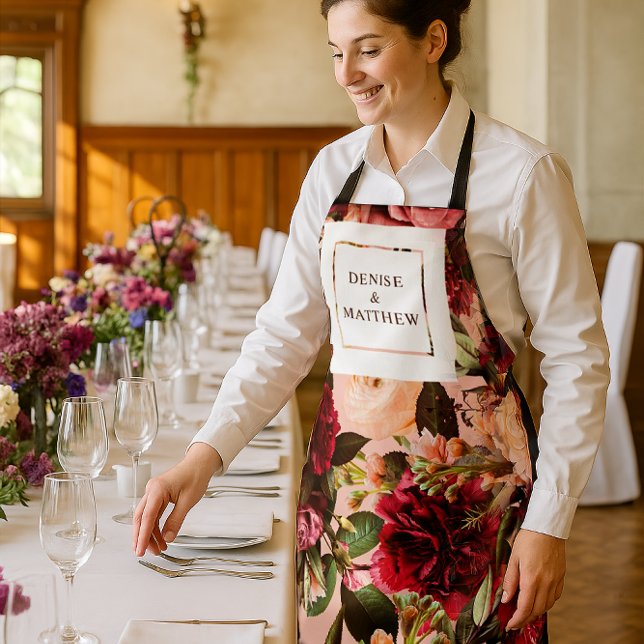 Delantal Crisantemo romántico sobre rosa gasa (Subido por el creador)