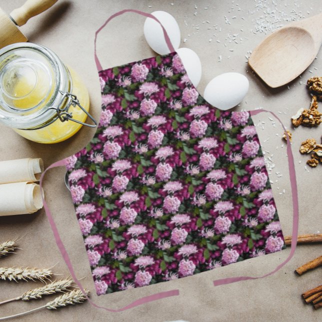 Delantal Crisantemo rosa Patrón floral Apron (In Situ Kitchen)