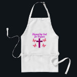 DELANTAL  CRISTIAN PINK 70TH BIRTHDAY CROSS DISEÑN<br><div class="desc">Este cristiano y alegre de 70 años adorará celebrar cumplir 70 años con este hermoso diseño de 70 años de cruz rosa y mariposa en Tees, bolsas de té, tazas, almohadas y regalos. Delibera a su espiritual y a su Dios amando a los 70 años con un regalo de cumpleaños...</div>