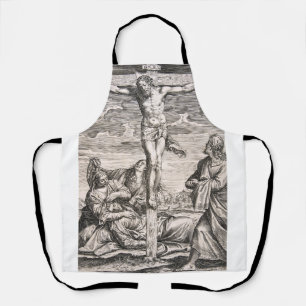 Delantal Cristo en la cruz por Agostino Carracci