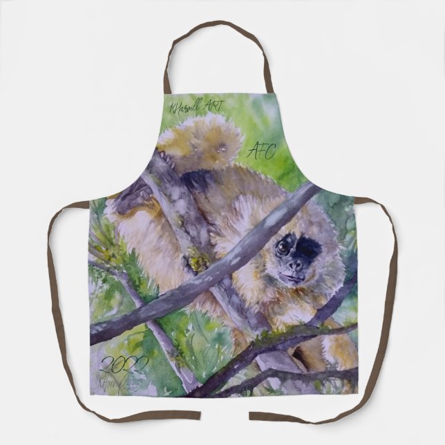 Delantal 'Crítico negocio de monos Muriqui' Apron (Anverso)
