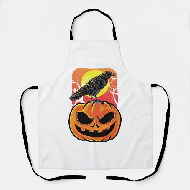 Delantal Crow Halloween Bird Watcher Gift (Anverso)