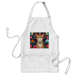 Delantal Crowned Bejewelled Cat Apron