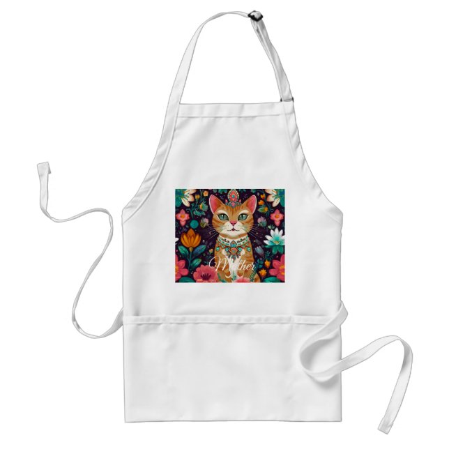 Delantal Crowned Bejewelled Cat Apron (Frente)