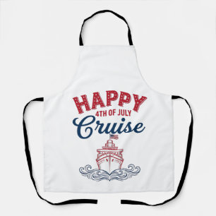 Delantal Crucero Feliz 4 de Julio Diseño de barco patriótic
